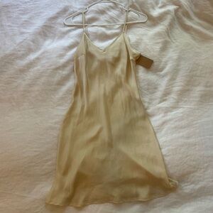 Vintage cream sheer mini slip dress